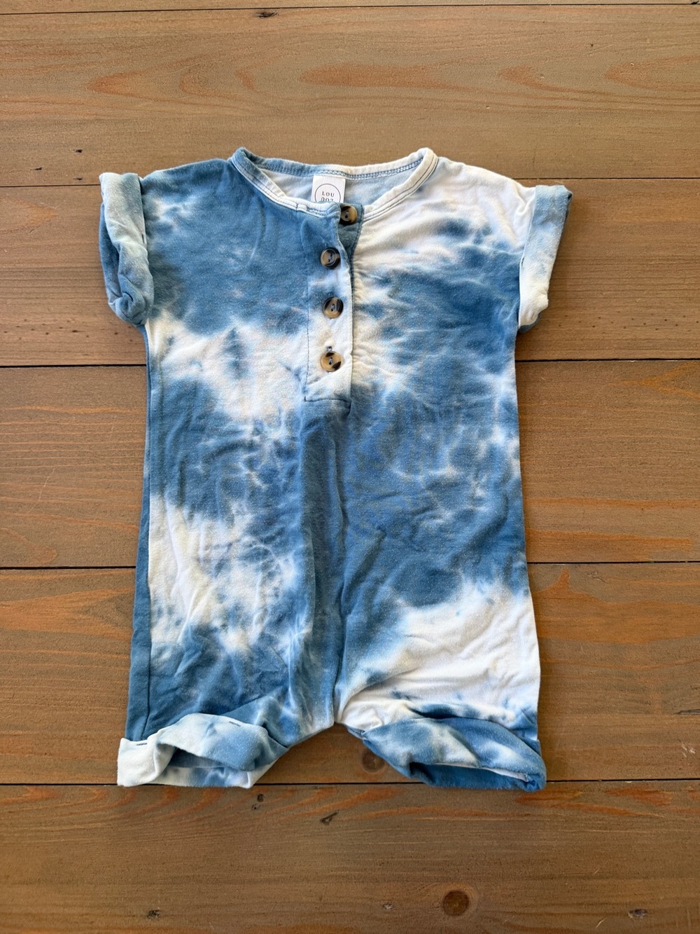 Lou Lou & Company Bamboo Tie-Dye Blue & White Romper - 6-12 Months